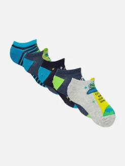 Chaussettes|Primark 5 Paires De Socquettes Graphiques à Motif Espace Bleu marine
