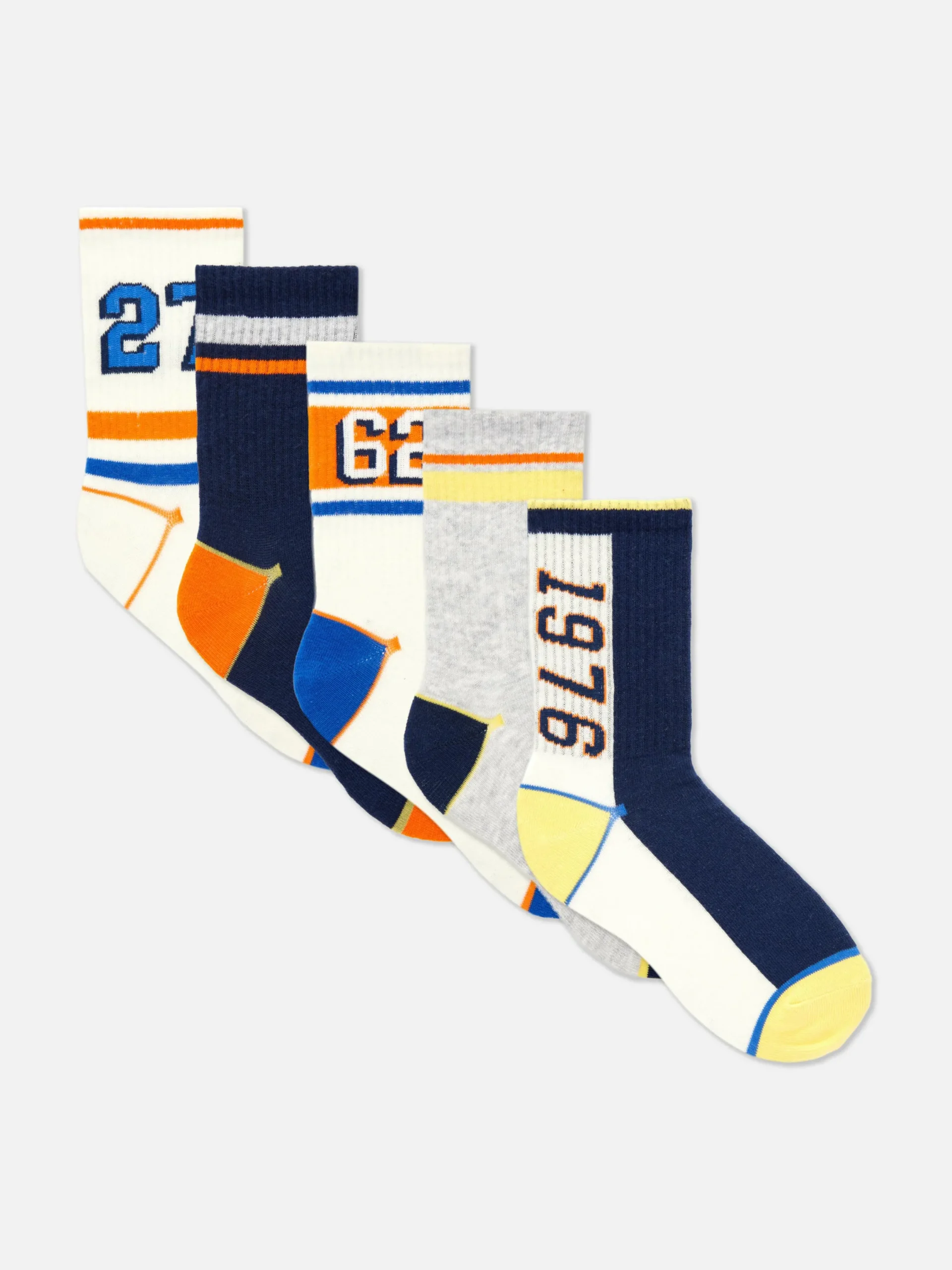 Chaussettes|Primark 5 Paires De Socquettes Style Universitaire Multicolore