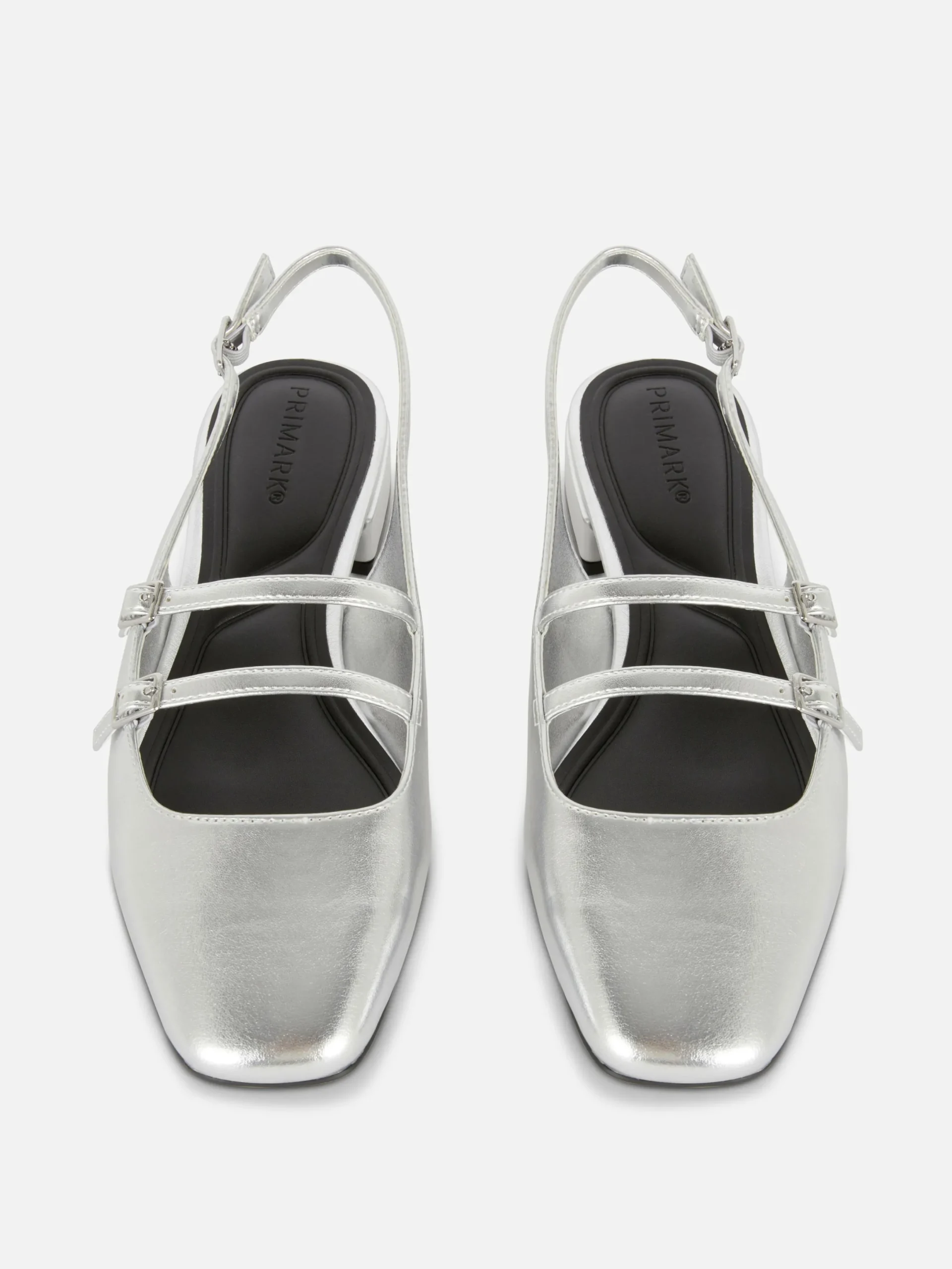 Ballerines|Primark Babies à Talon Ouvert Et Double Bride Argent
