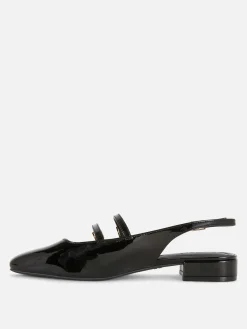 Vêtements Gothiques|Ballerines|Primark Babies à Talon Ouvert Et Double Bride Noir