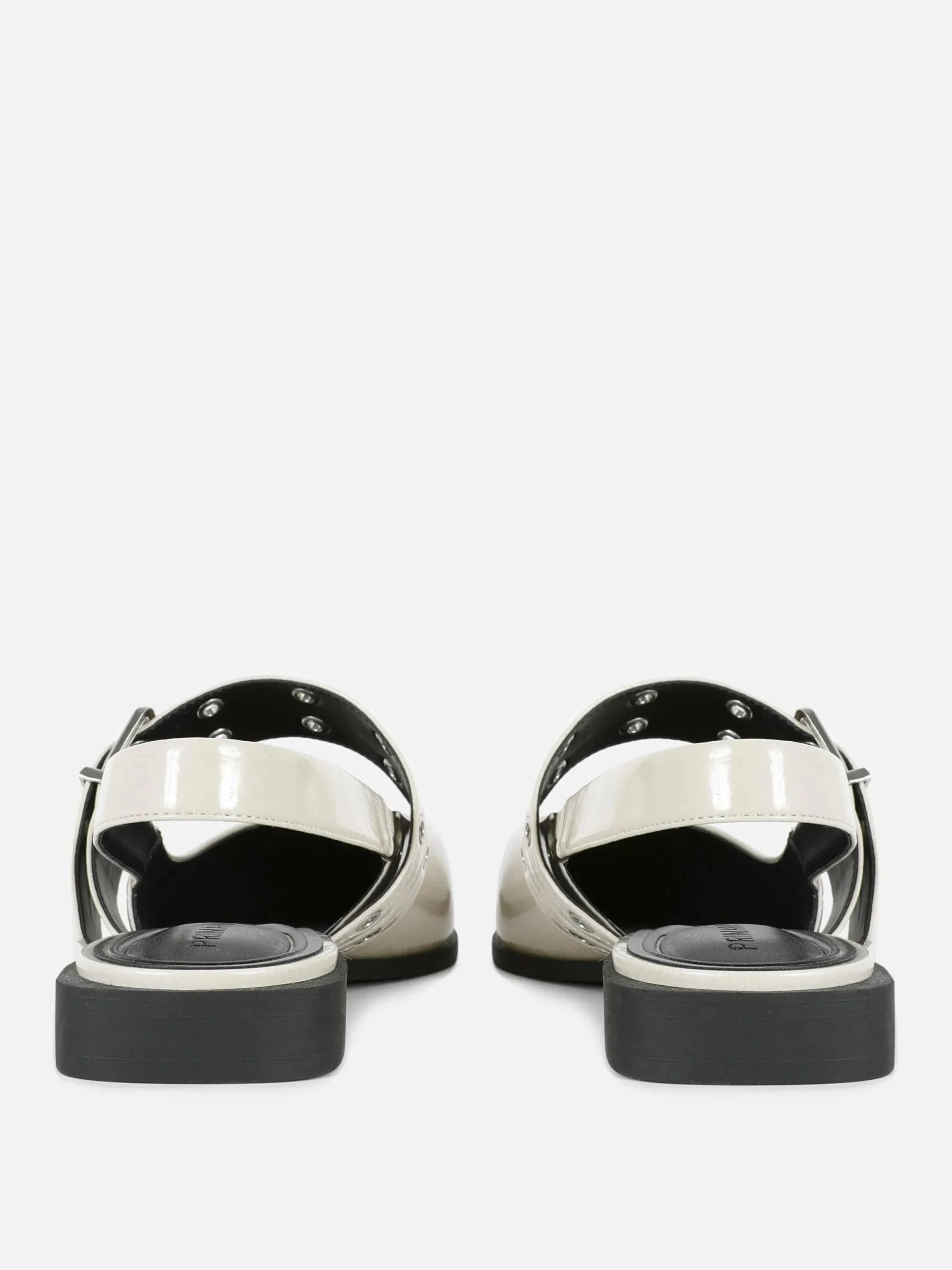 Ballerines|Primark Ballerines à Talon Ouvert Et à Boucle Blanc