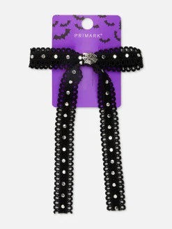 Tout Halloween|Accessoires Halloween|Primark Barrette Avec Nœud En Dentelle Halloween Noir