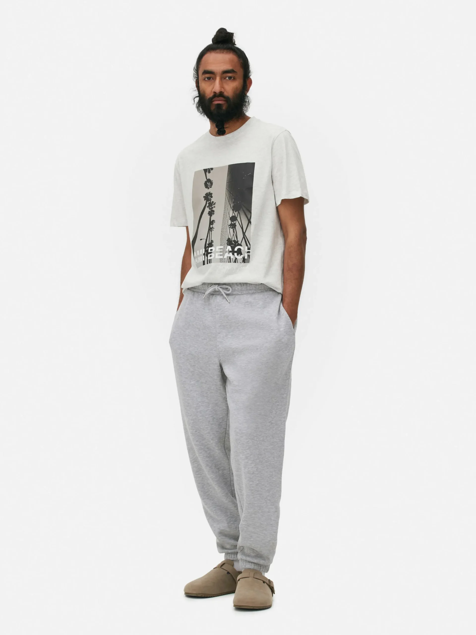 Bas De Jogging|Primark Bas De Jogging à Taille Et Chevilles élastiquées Gris