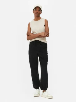 Denim|Bas De Jogging|Primark Bas De Jogging En Denim Avec Cordon De Serrage Noir