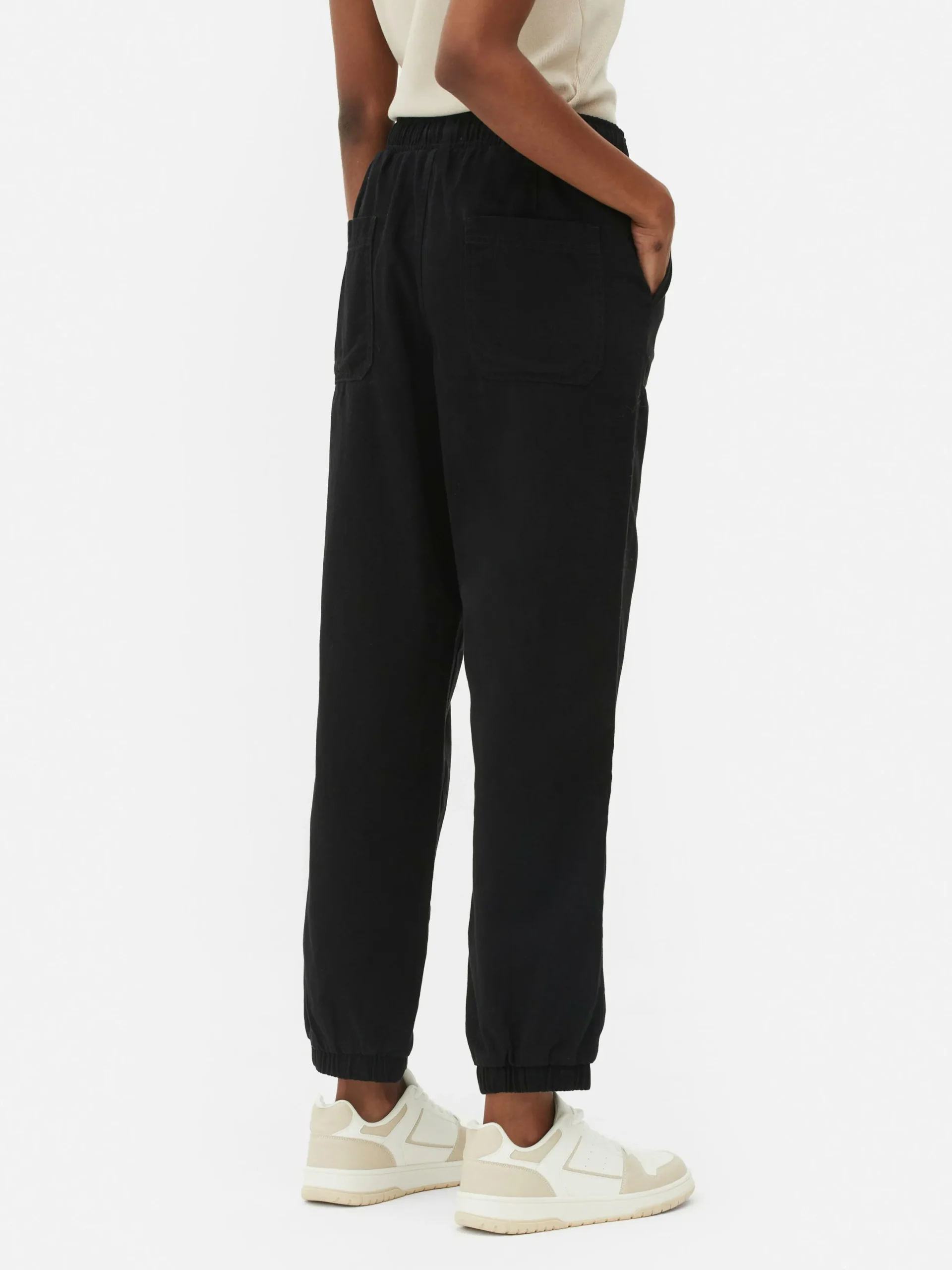 Denim|Bas De Jogging|Primark Bas De Jogging En Denim Avec Cordon De Serrage Noir