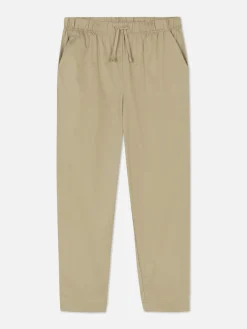Bas De Jogging|Primark Bas De Jogging Fuselé En Popeline Taupe