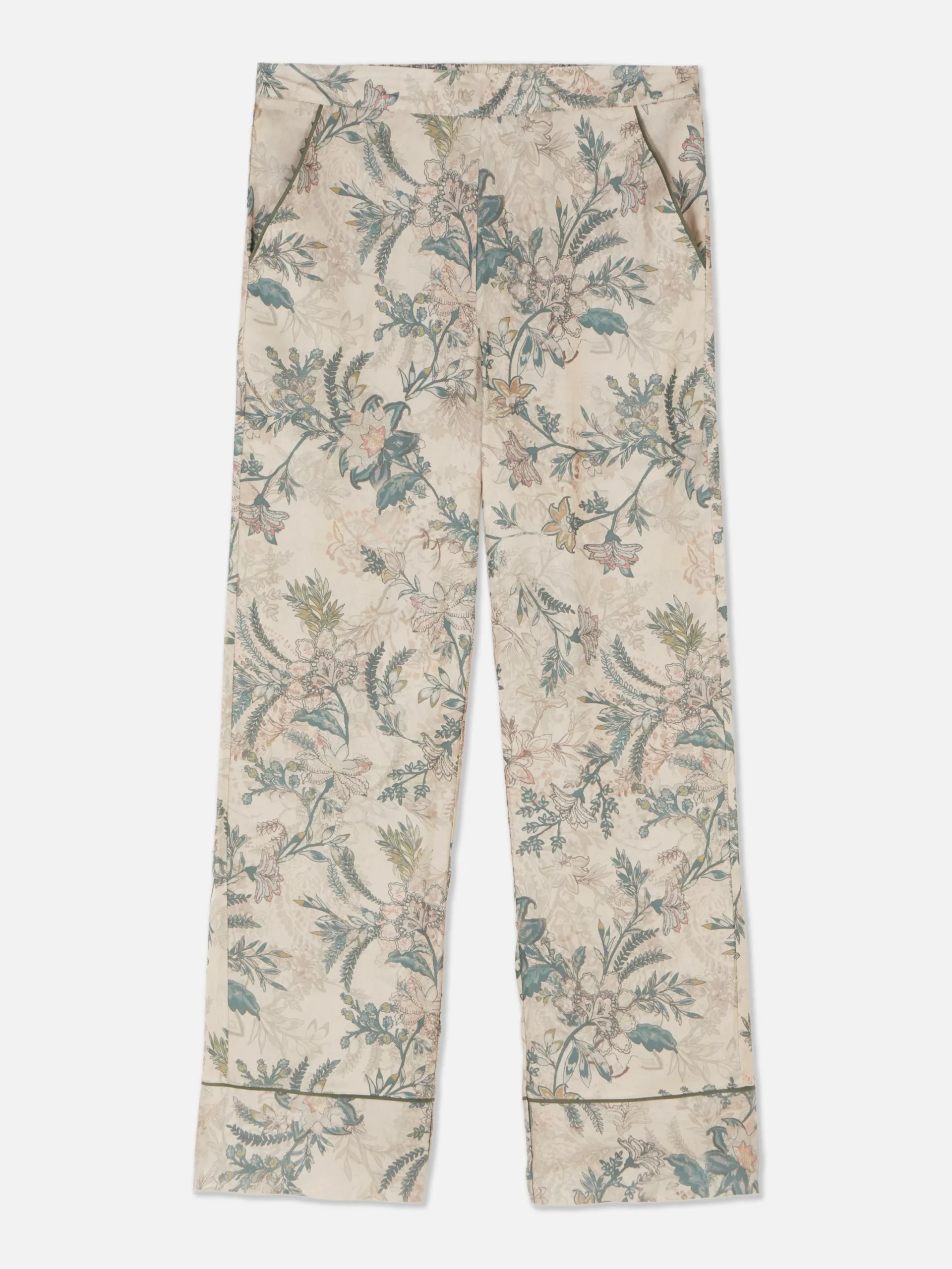 Bas De Pyjama|Primark Bas De Pyjama En Satin à Fleurs Kaki