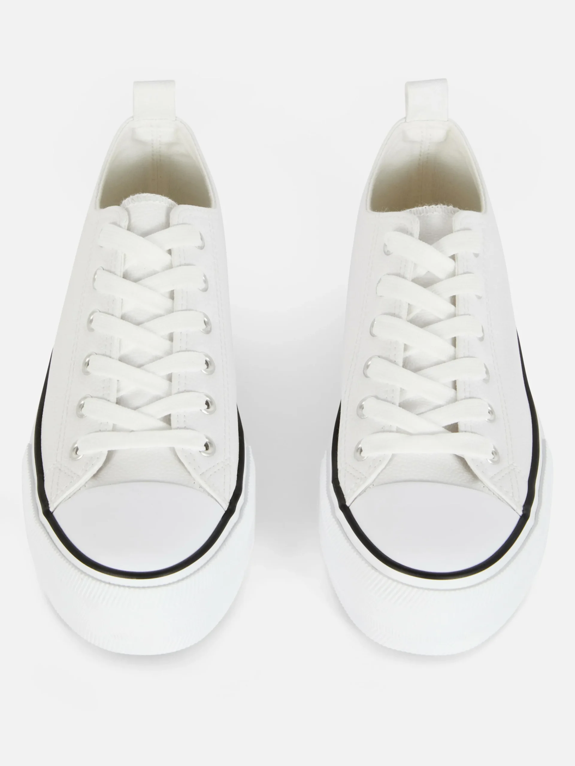 Baskets|Primark Baskets Basses Compensées En Simili Cuir Blanc