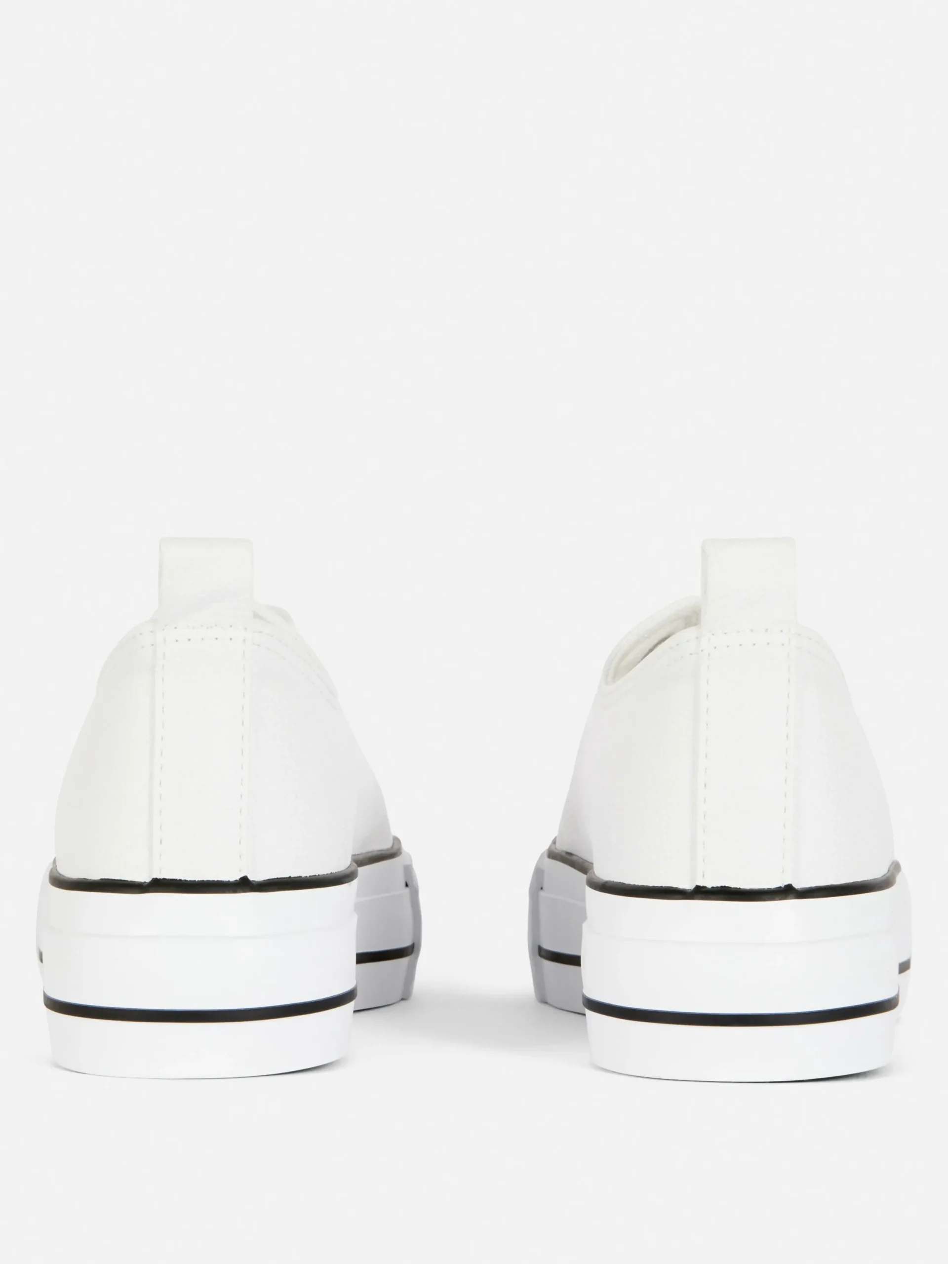 Baskets|Primark Baskets Basses Compensées En Simili Cuir Blanc
