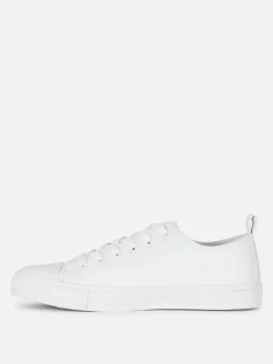 Baskets|Primark Baskets Basses En Simili Cuir Blanc