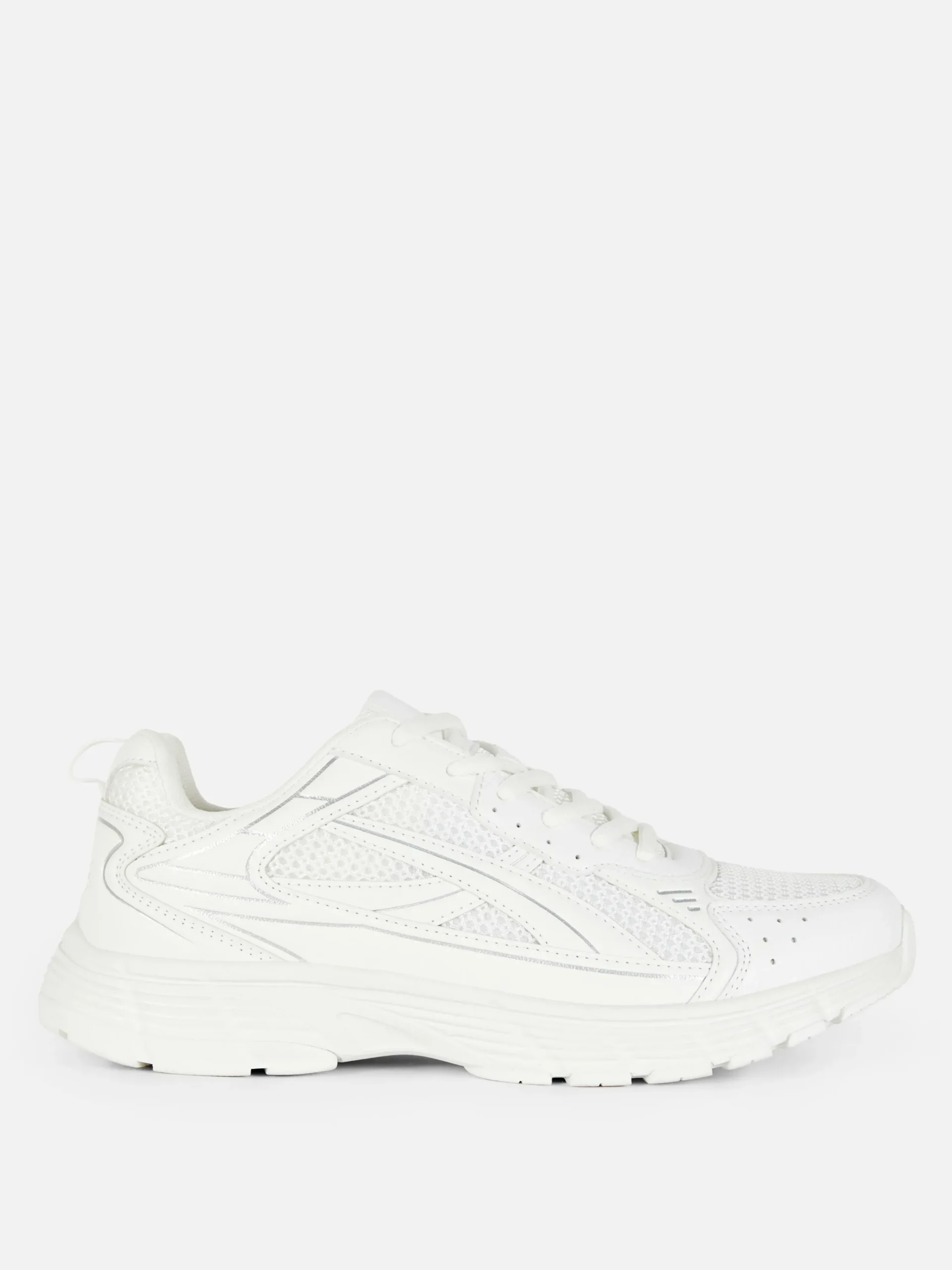 Baskets|Primark Baskets De Sport à Empiècements En Maille Blanc