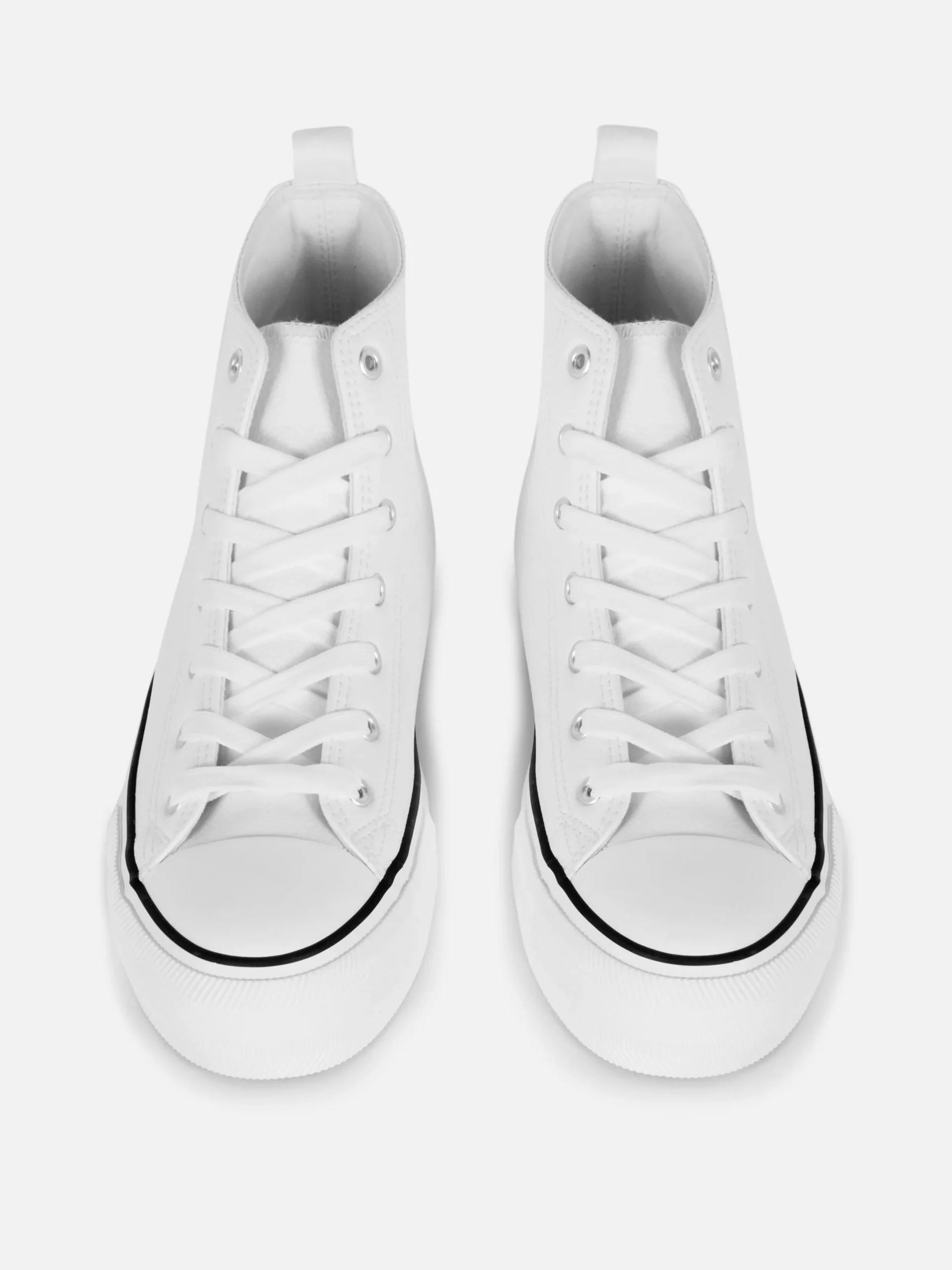 Baskets|Primark Baskets Montantes Compensées En Simili Cuir Blanc