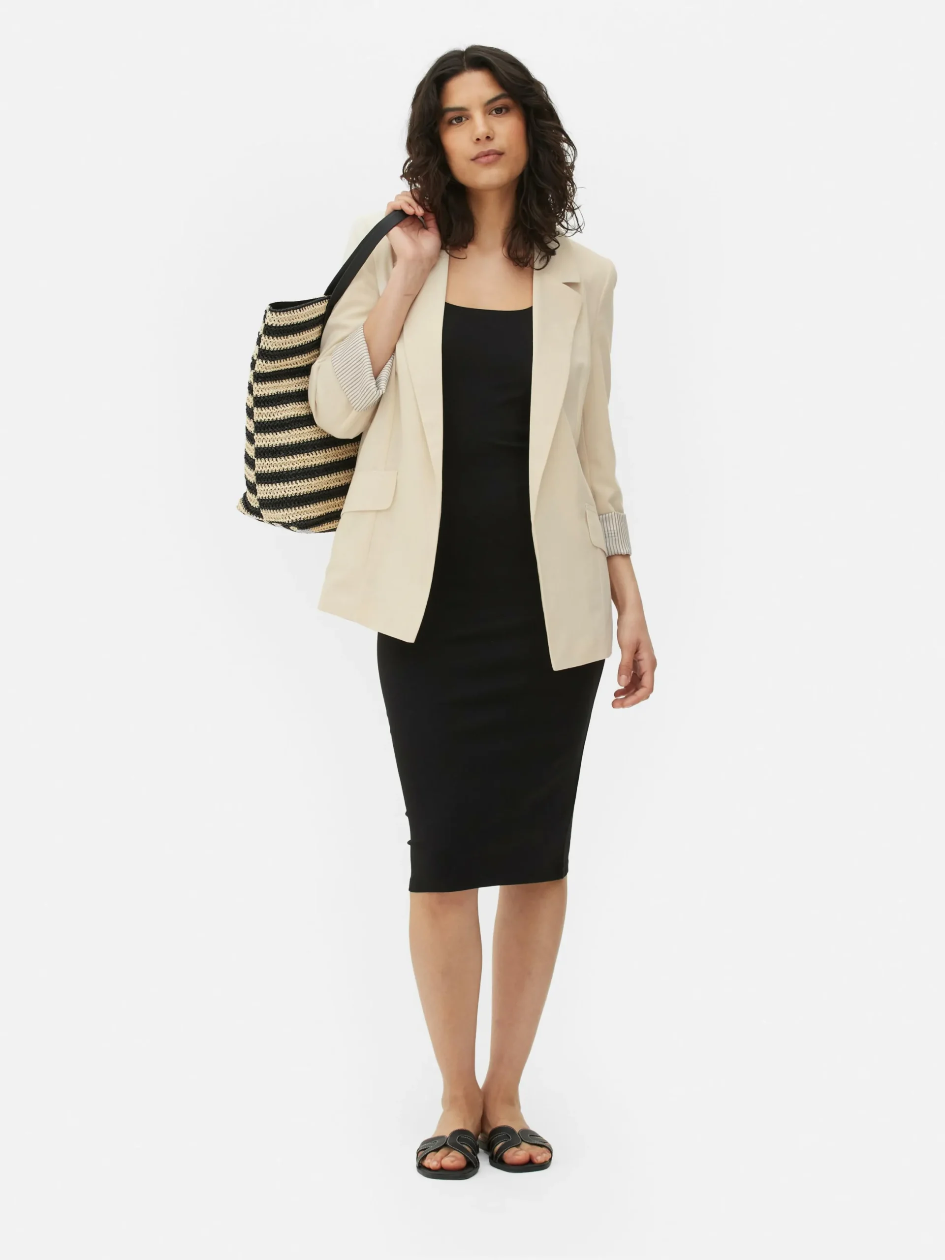 Blazers|Primark Blazer Ajusté à Effet Bord à Bord Écru