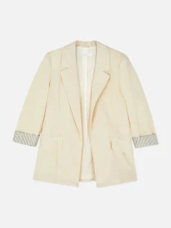 Blazers|Primark Blazer Ajusté à Effet Bord à Bord Écru