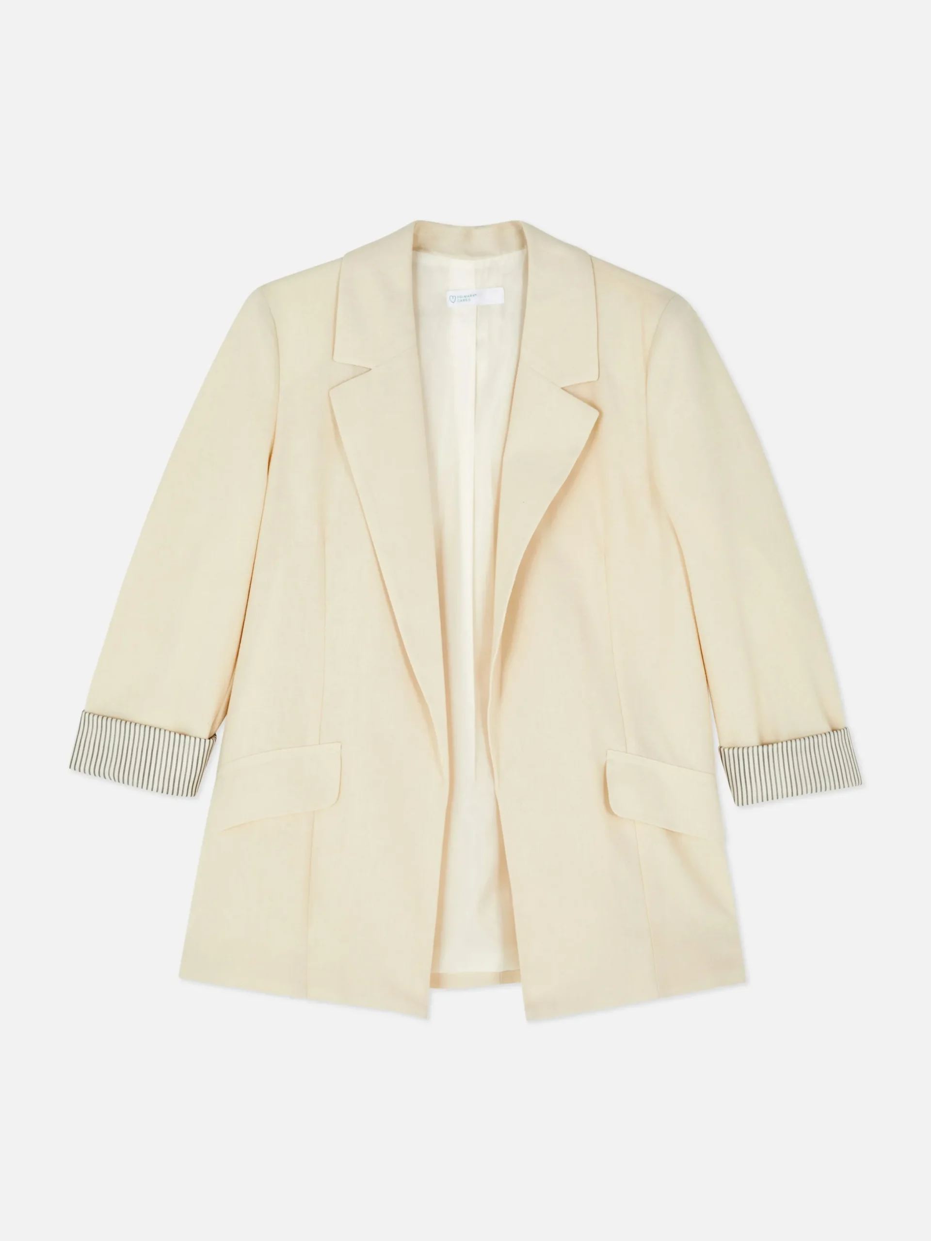 Blazers|Primark Blazer Ajusté à Effet Bord à Bord Écru