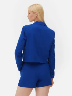 Blazers|Primark Blazer Court à Boutonnage Croisé à Coordonner Bleu cobalt