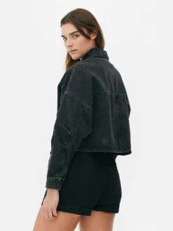 Manteaux Et Vestes|Primark Blouson Bomber Effet Vieilli Noir discret