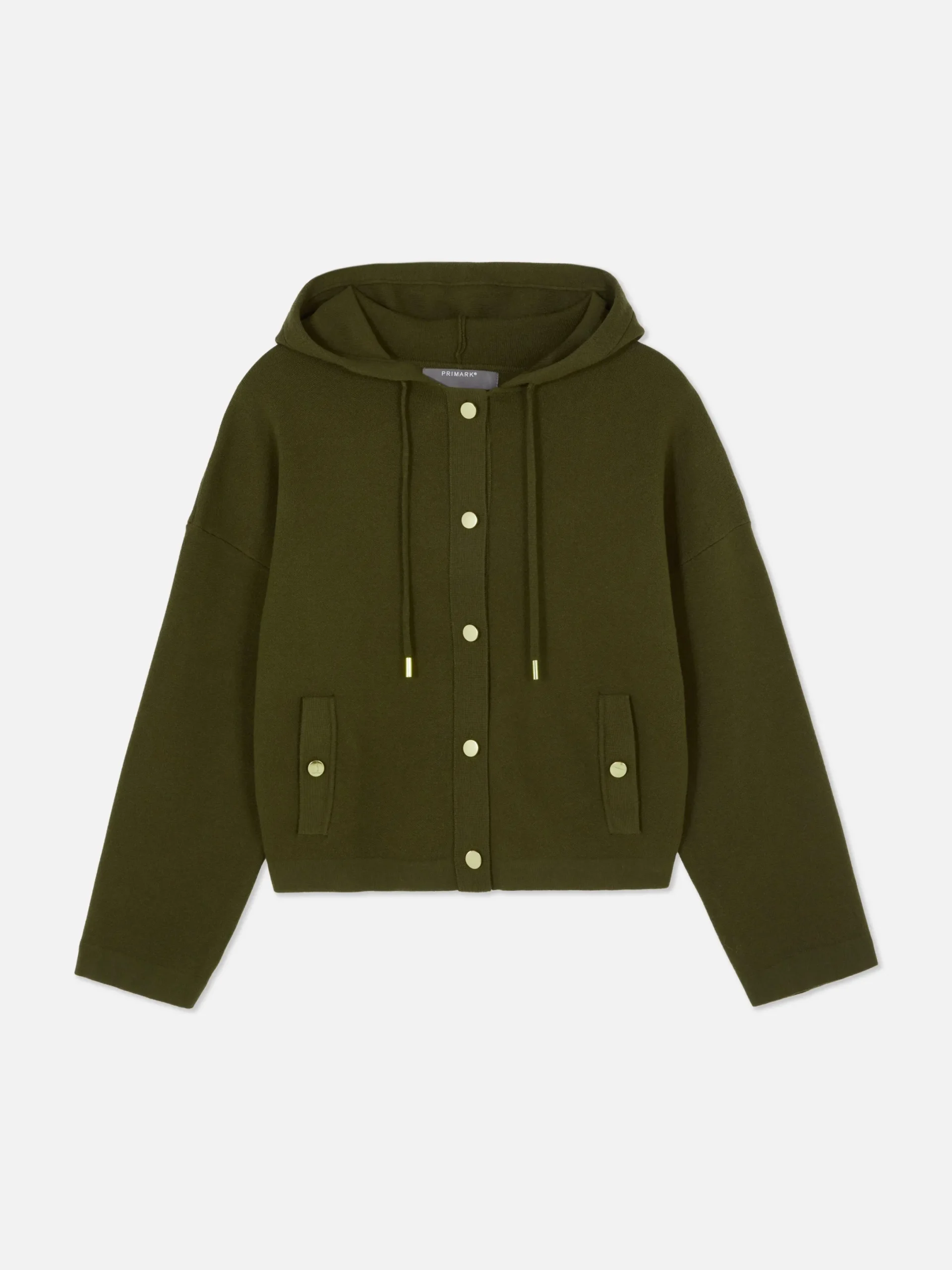 Manteaux Et Vestes|Primark Blouson Bomber En Maille à Capuche Kaki