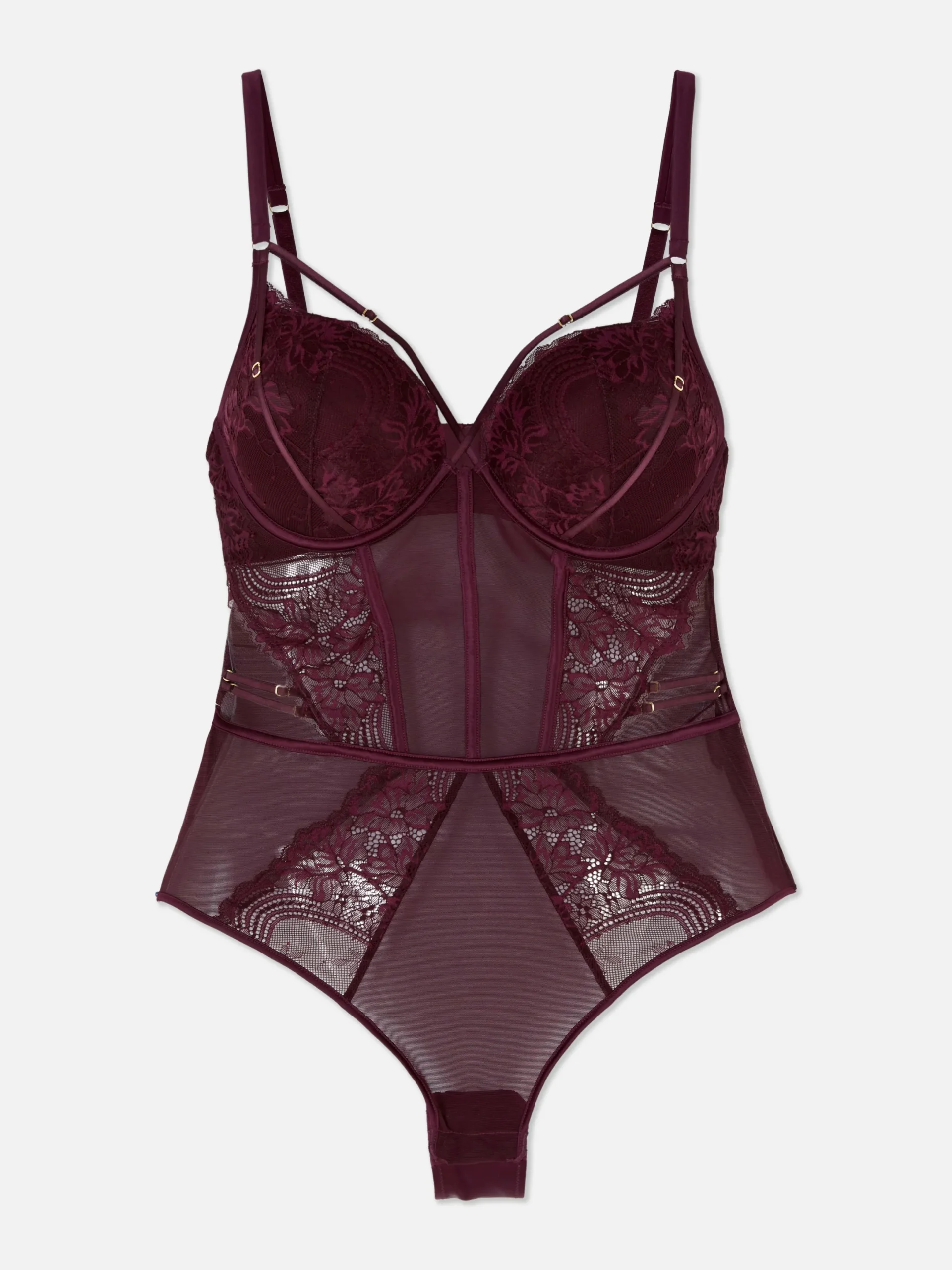 Ensembles Lingerie|Primark Body Push-up En Dentelle à Bretelles Bordeaux