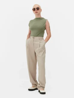 Hauts Et T-Shirts|Primark Body Sans Manches à Col Montant Kaki
