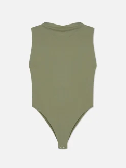 Hauts Et T-Shirts|Primark Body Sans Manches à Col Montant Kaki