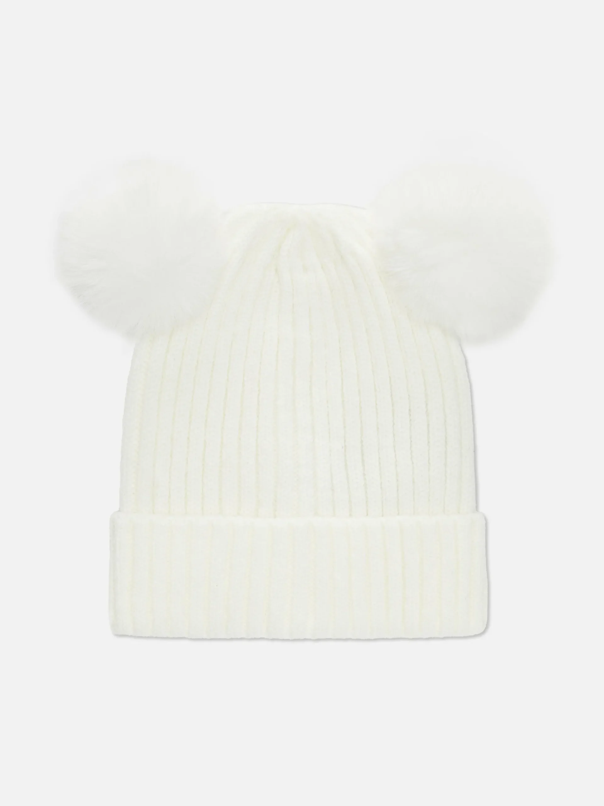 Chapeaux Et Mitaines|Primark Bonnet En Maille à Pompon Crème