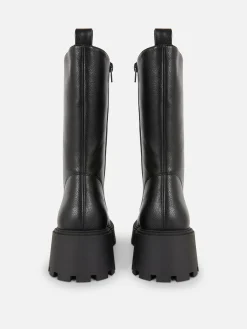 Bottes|Primark Bottes De Motard épaisses à Lacets Noir