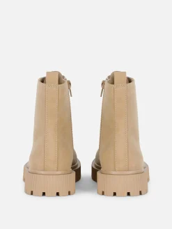 Bottes Et Bottes En Caoutchouc|Primark Bottes En Suédine à Lacets Sable