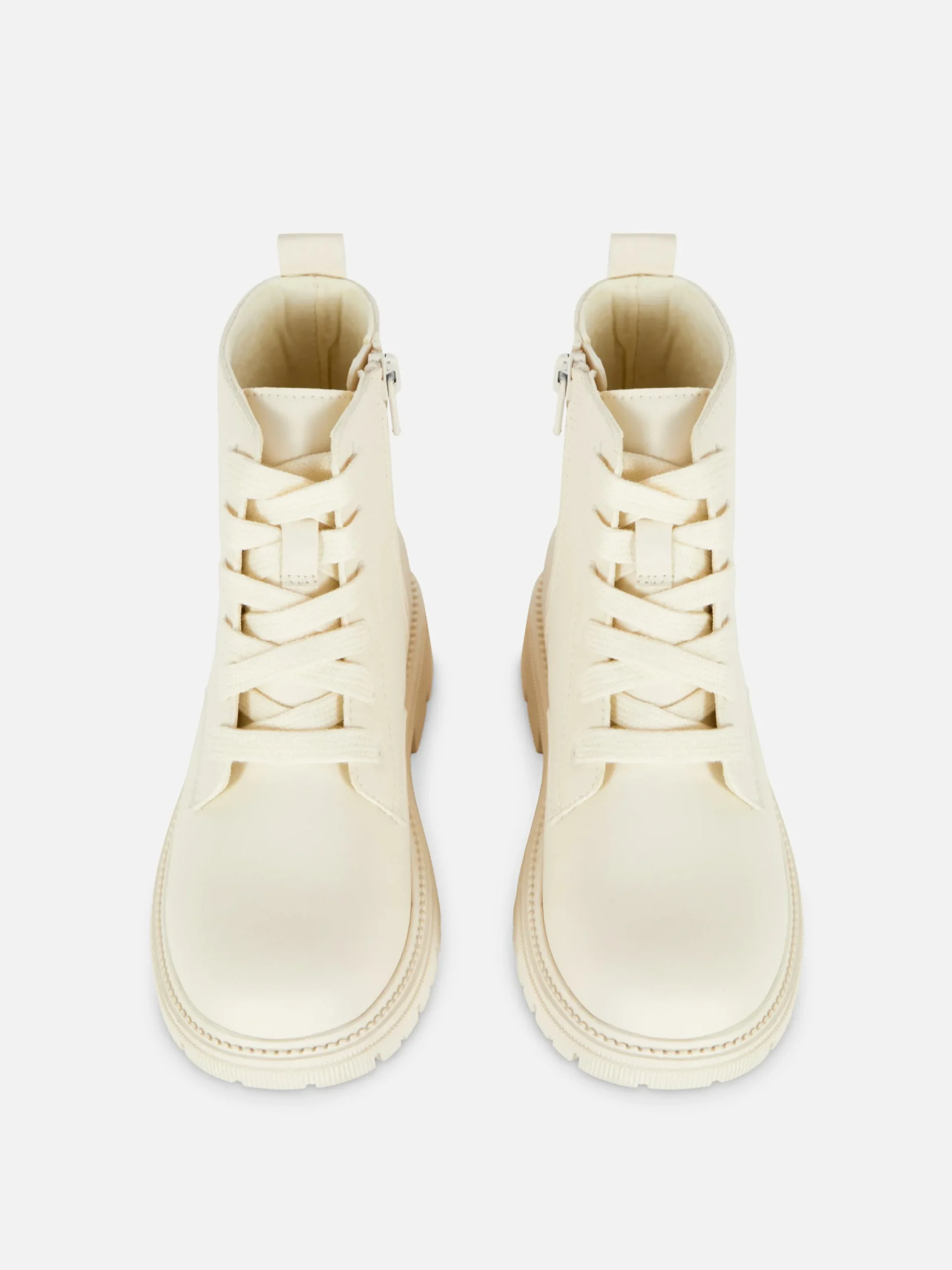 Bottes Et Bottes En Caoutchouc|Primark Bottes épaisses Zippées Sur Le Côté Crème
