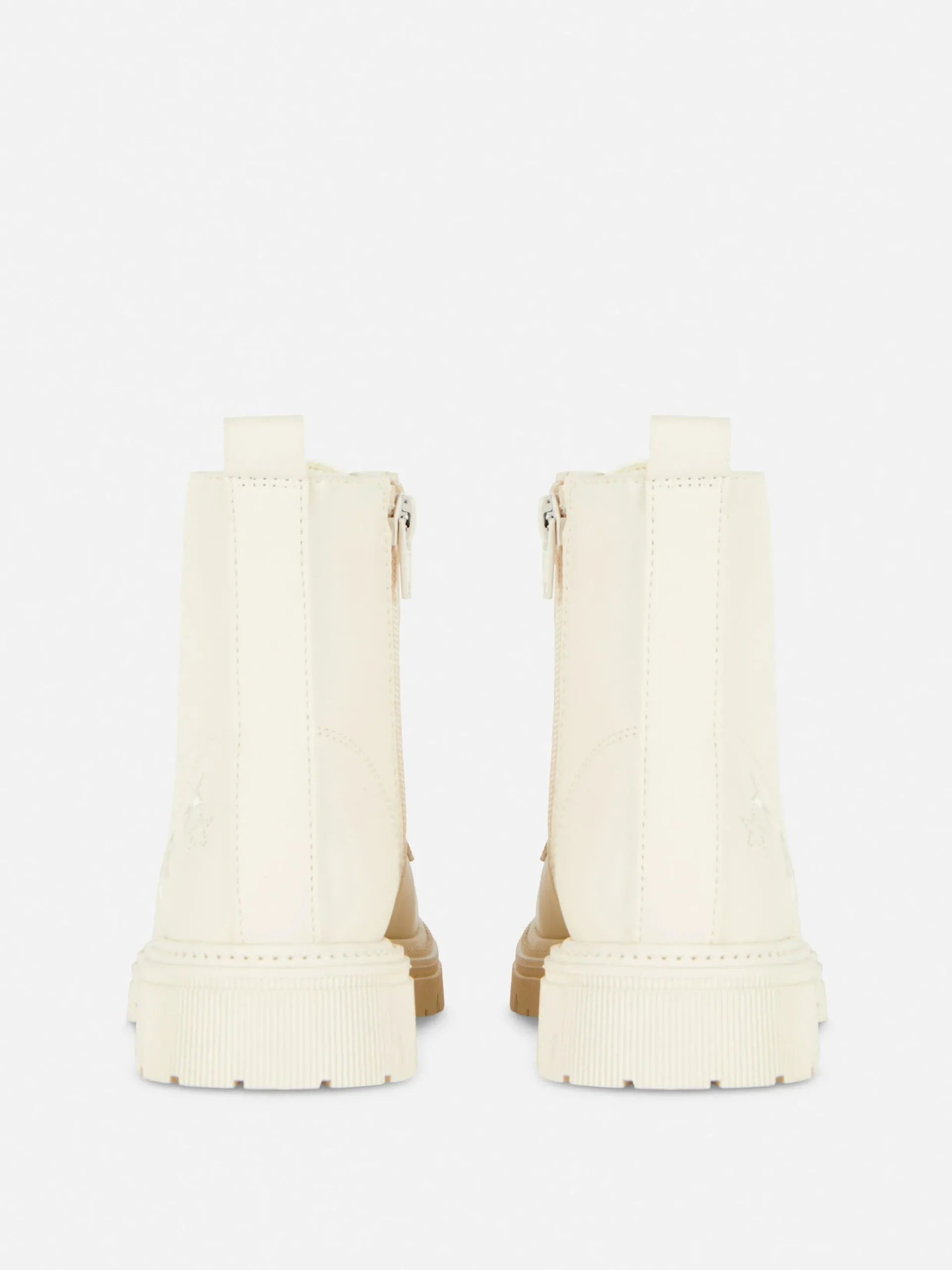 Bottes Et Bottes En Caoutchouc|Primark Bottes épaisses Zippées Sur Le Côté Crème