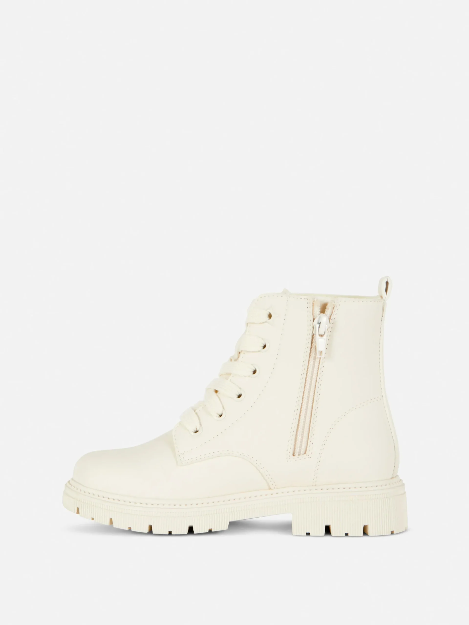 Bottes Et Bottes En Caoutchouc|Primark Bottes épaisses Zippées Sur Le Côté Crème