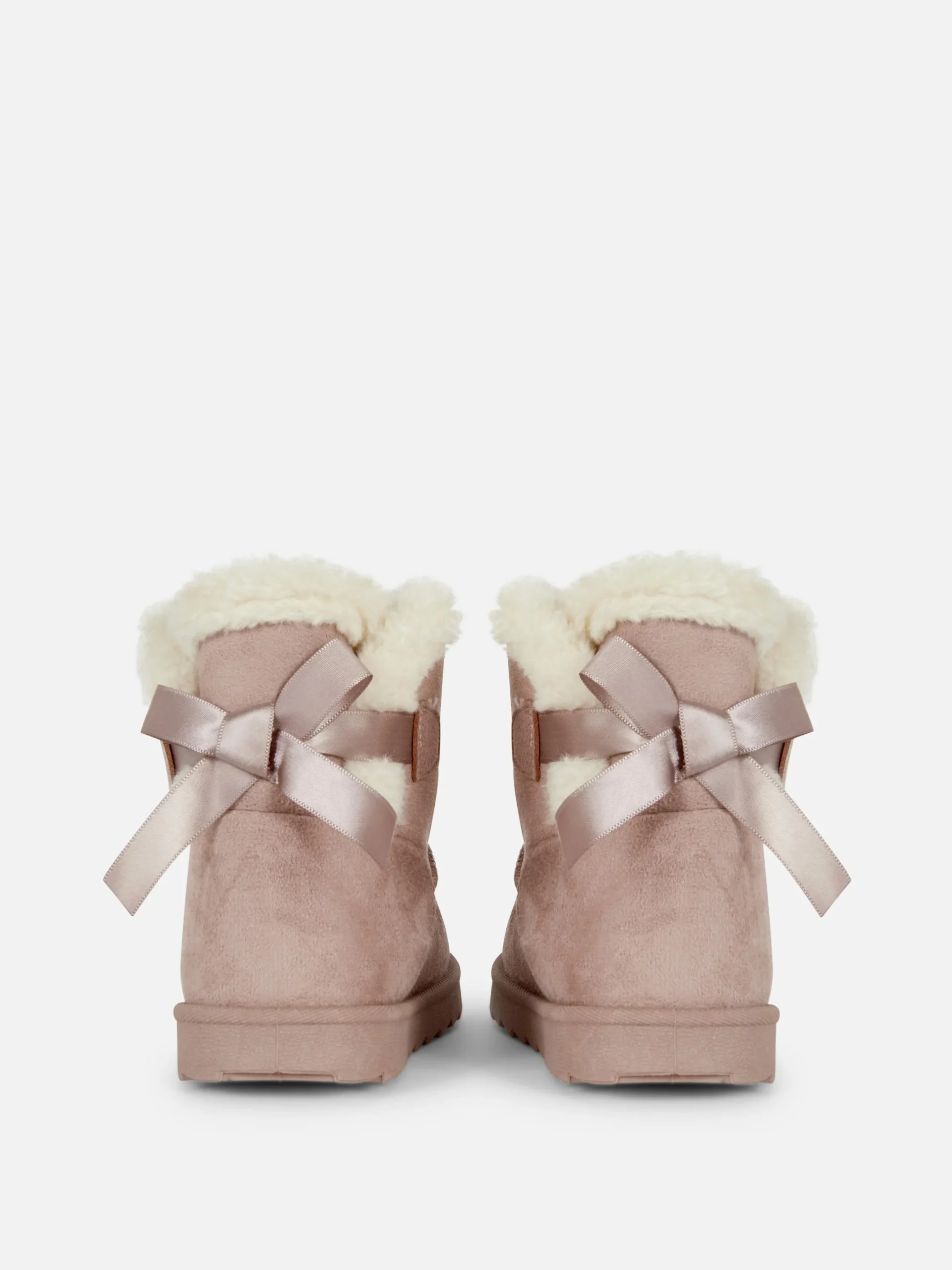 Bottes Et Bottes En Caoutchouc|Primark Bottines à Doublure Duveteuse Et Nœud Au Dos Rose