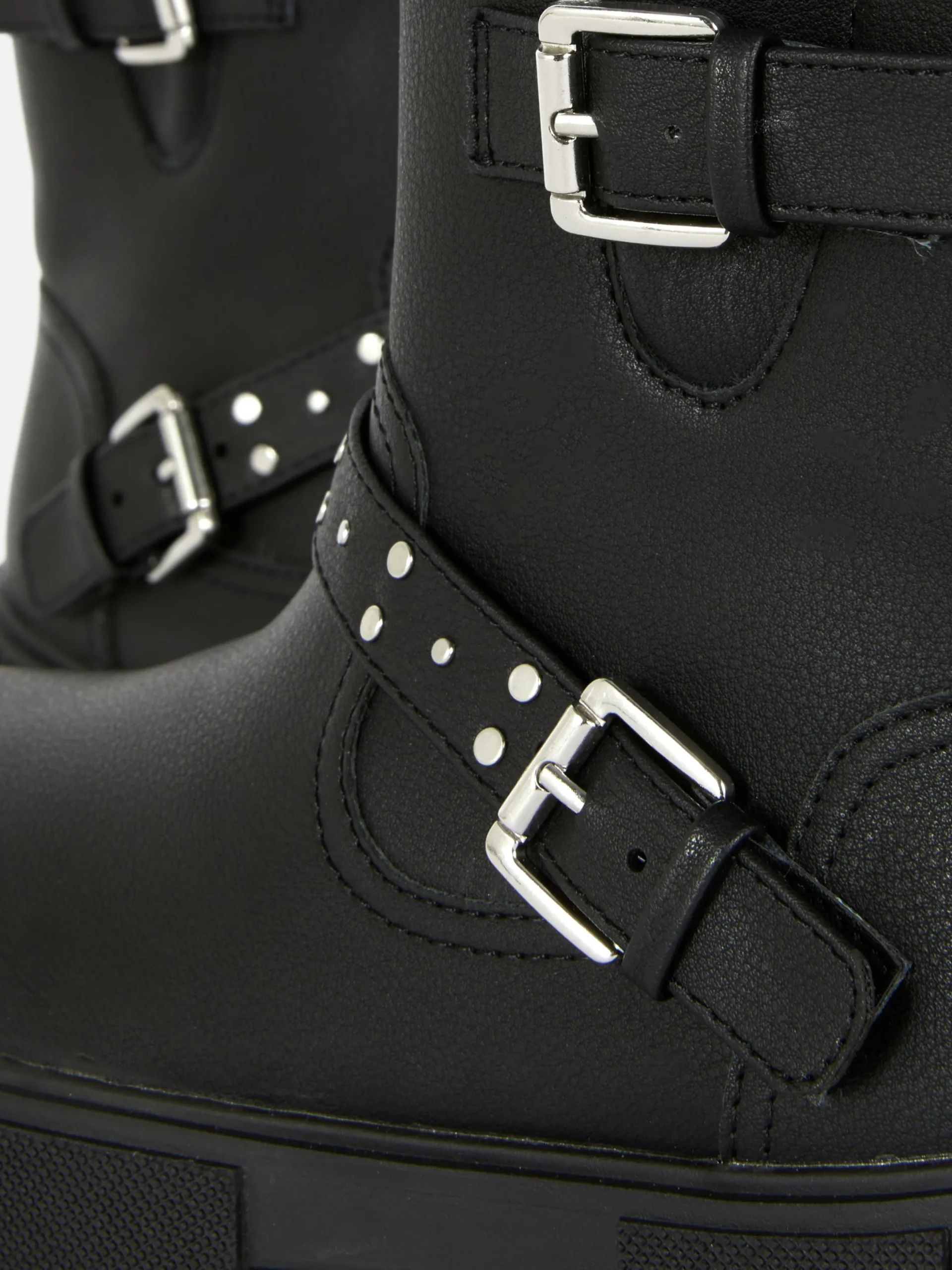 Bottes Et Bottes En Caoutchouc|Primark Bottines Avec Bride à Boucle Noir