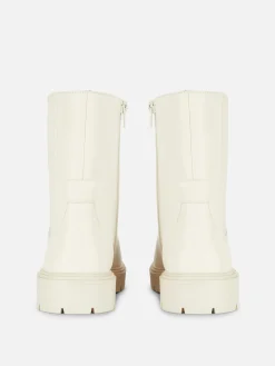 Bottes Et Bottes En Caoutchouc|Primark Bottines Chelsea à Zip Latéral Crème