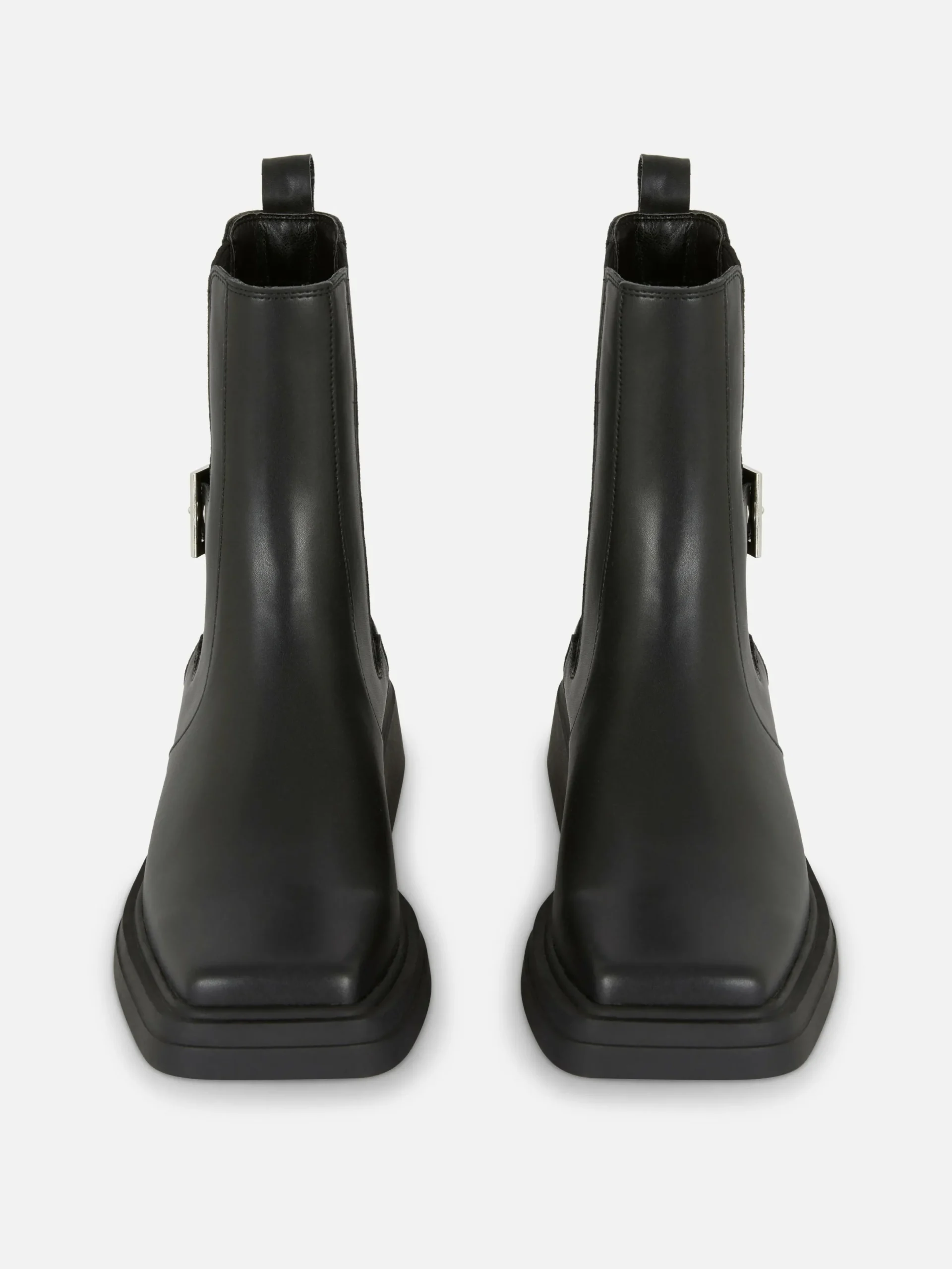 Bottes|Primark Bottines Chelsea En Simili Cuir à Bout Carré Noir