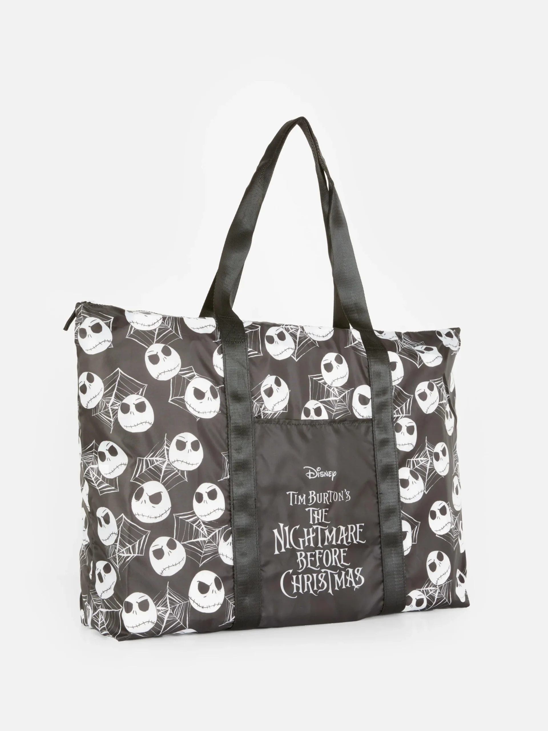 The Nightmare Before Christmas|Accessoires Halloween|Primark Cabas Pliable Disney L'Étrange Noël De Monsieur Jack De Tim Burton Noir