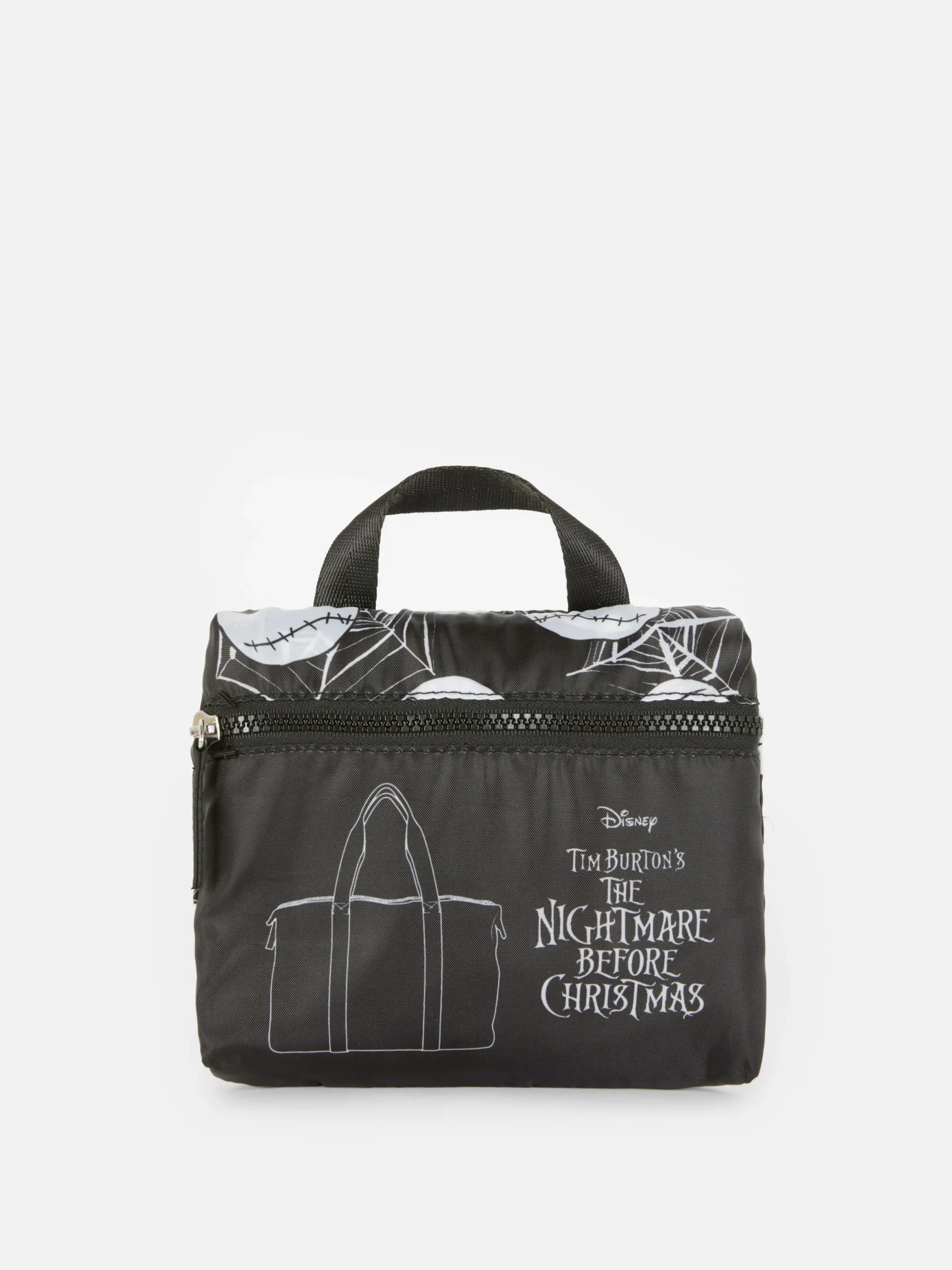 The Nightmare Before Christmas|Accessoires Halloween|Primark Cabas Pliable Disney L'Étrange Noël De Monsieur Jack De Tim Burton Noir