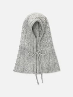 Chapeaux, Gants Et Écharpes|Primark Capuche En Maille Torsadée Rita Ora Gris foncé