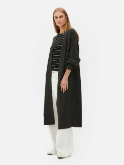 Pulls Et Gilets|Primark Cardigan Long Côtelé Anthracite