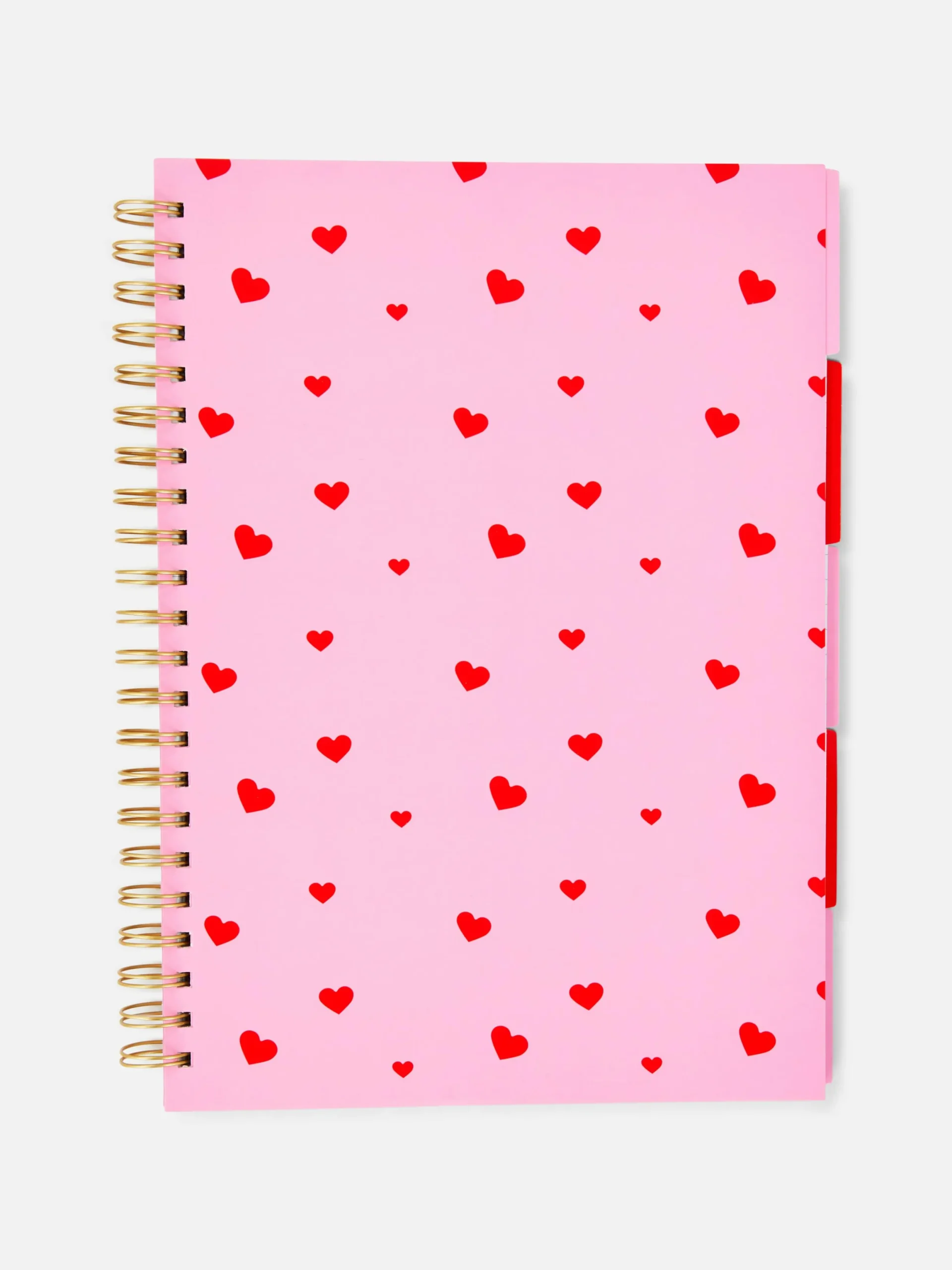 Carnets|Primark Carnet à Spirale A4 à Motif Cœur Avec Intercalaires Rose clair