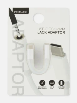 Chargeurs|Primark Câble Adaptateur Jack Audio USB-C Blanc