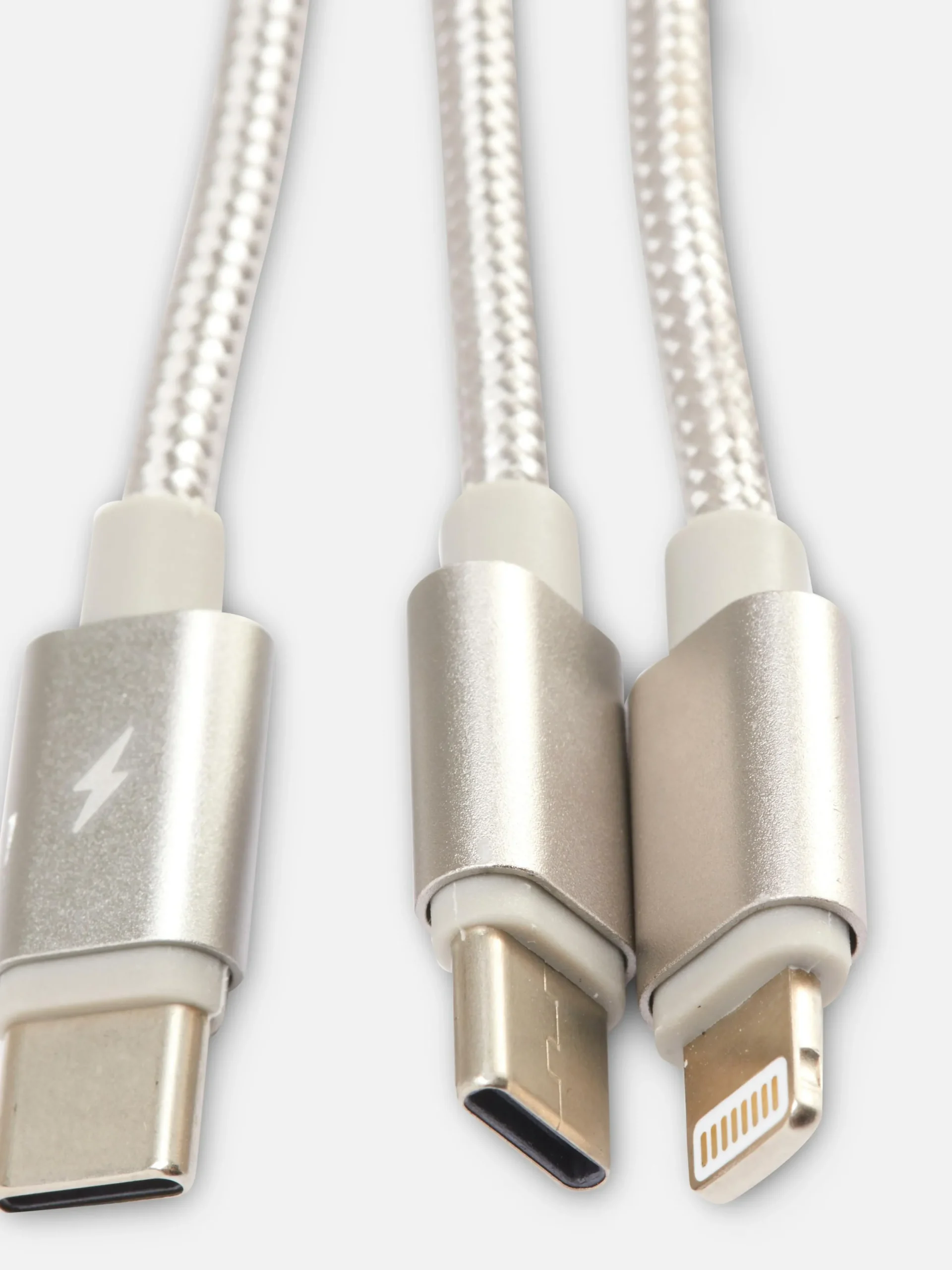 Chargeurs|Primark Câble De Chargeur 2-en-1 Argent