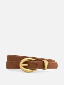 Ceintures|Primark Ceinture En Simili Cuir à Boucle Marron