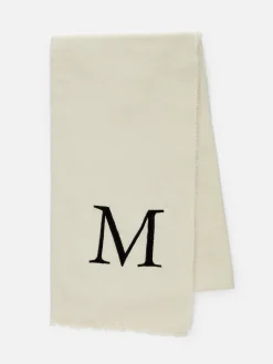 Chapeaux, Gants Et Écharpes|Primark Écharpe Brodée Avec Initiale Monogramme Beige