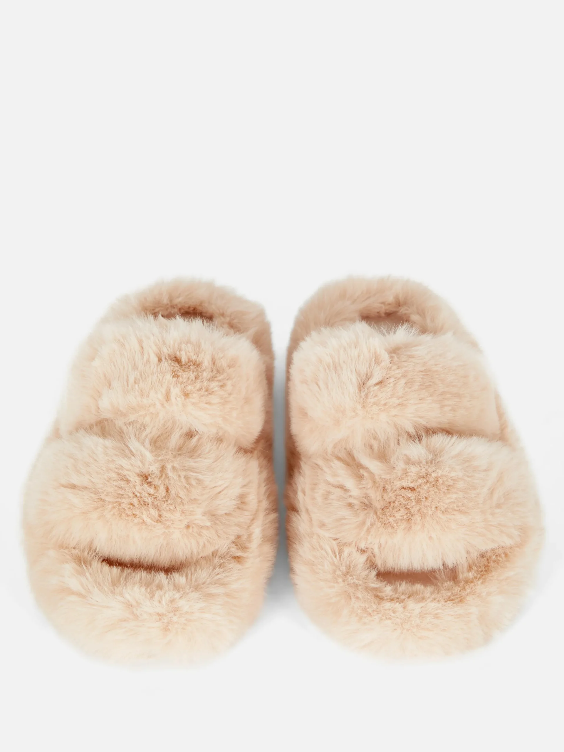 Chaussons|Primark Chaussons Duveteux à Double Bride Beige