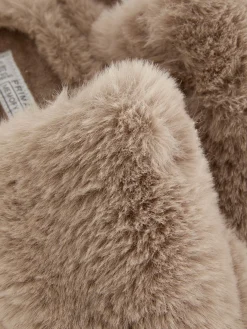 Chaussons|Primark Chaussons En Fausse Fourrure Marron