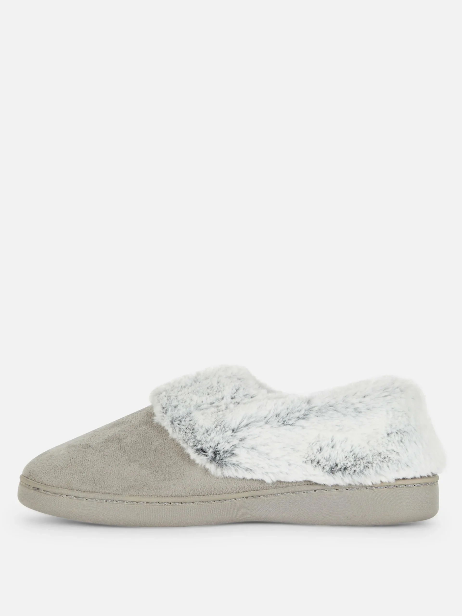 Chaussons|Primark Chaussons Mocassins Doublés En Fausse Fourrure Gris