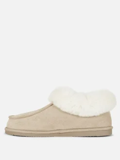 Chaussons|Primark Chaussons Mocassins Doublés En Fausse Fourrure Naturel