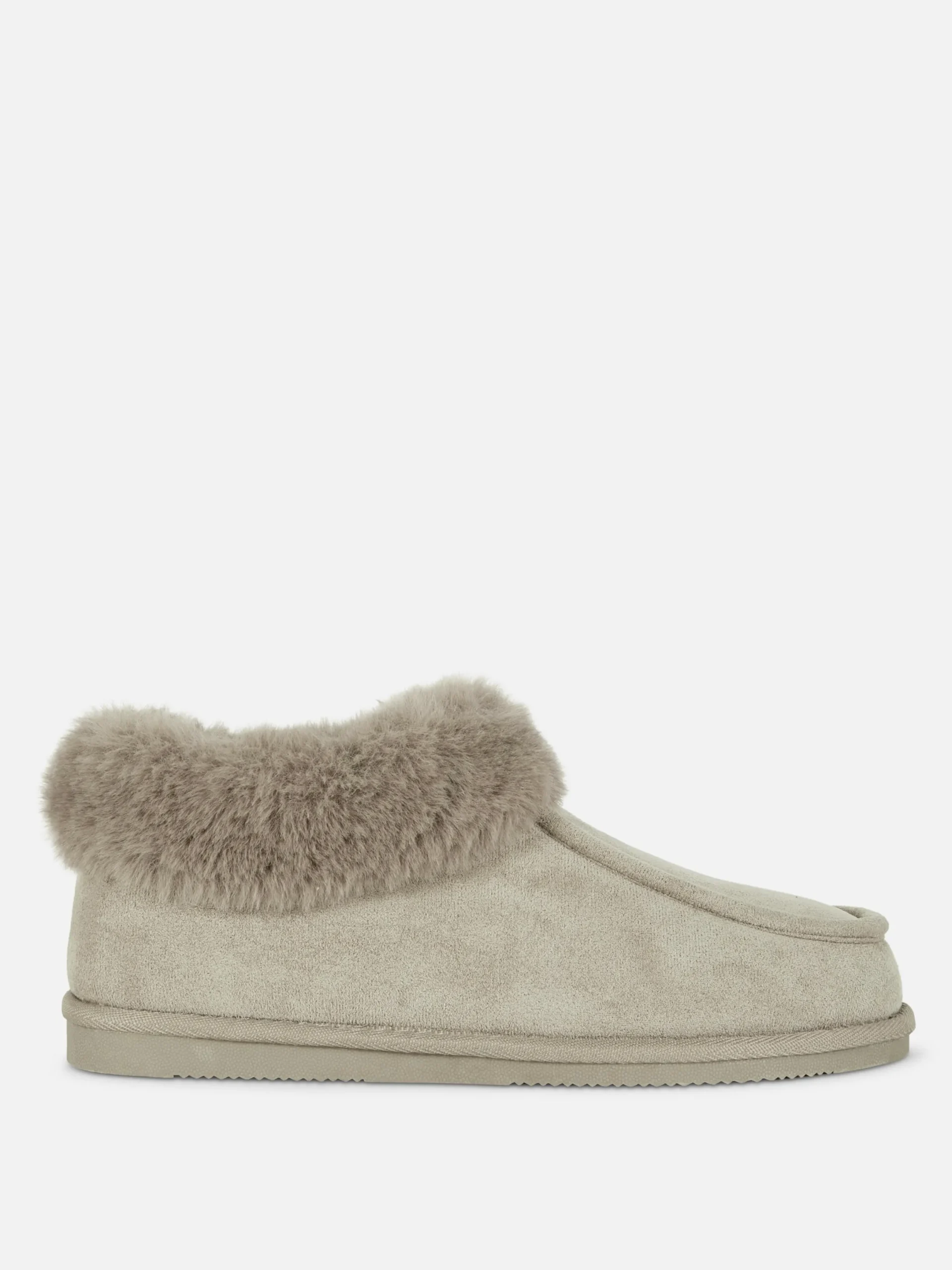 Chaussons|Primark Chaussons Mocassins Doublés En Fausse Fourrure Gris