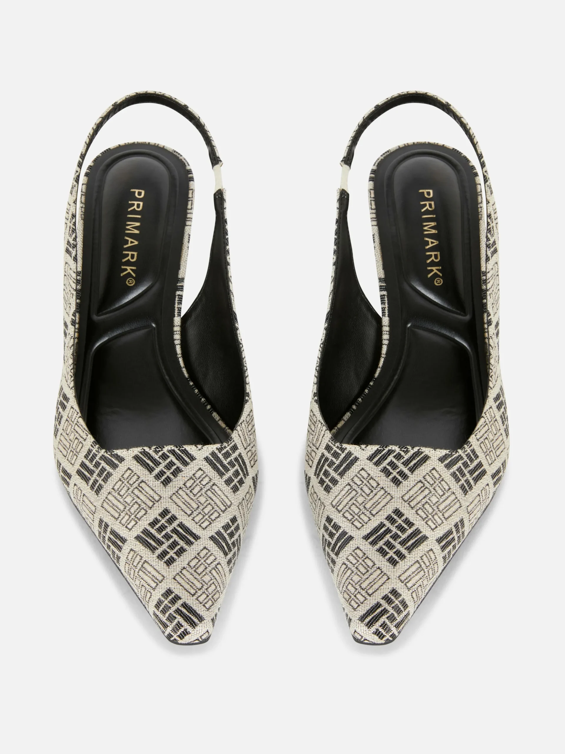 Chaussures À Talons|Primark Chaussures à Talon Ouvert Et Motif Géométrique Noir